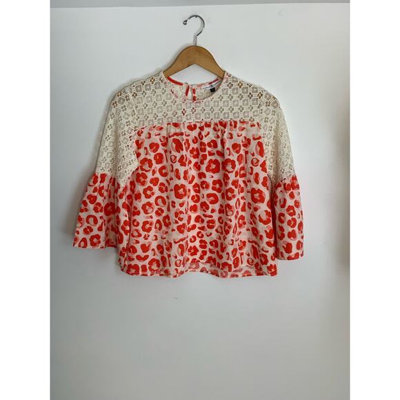 Michelle McDowell Women's Tyler Top Size Small Pink Cheetah‎ Print W/ Lace - Picture 1 of 7